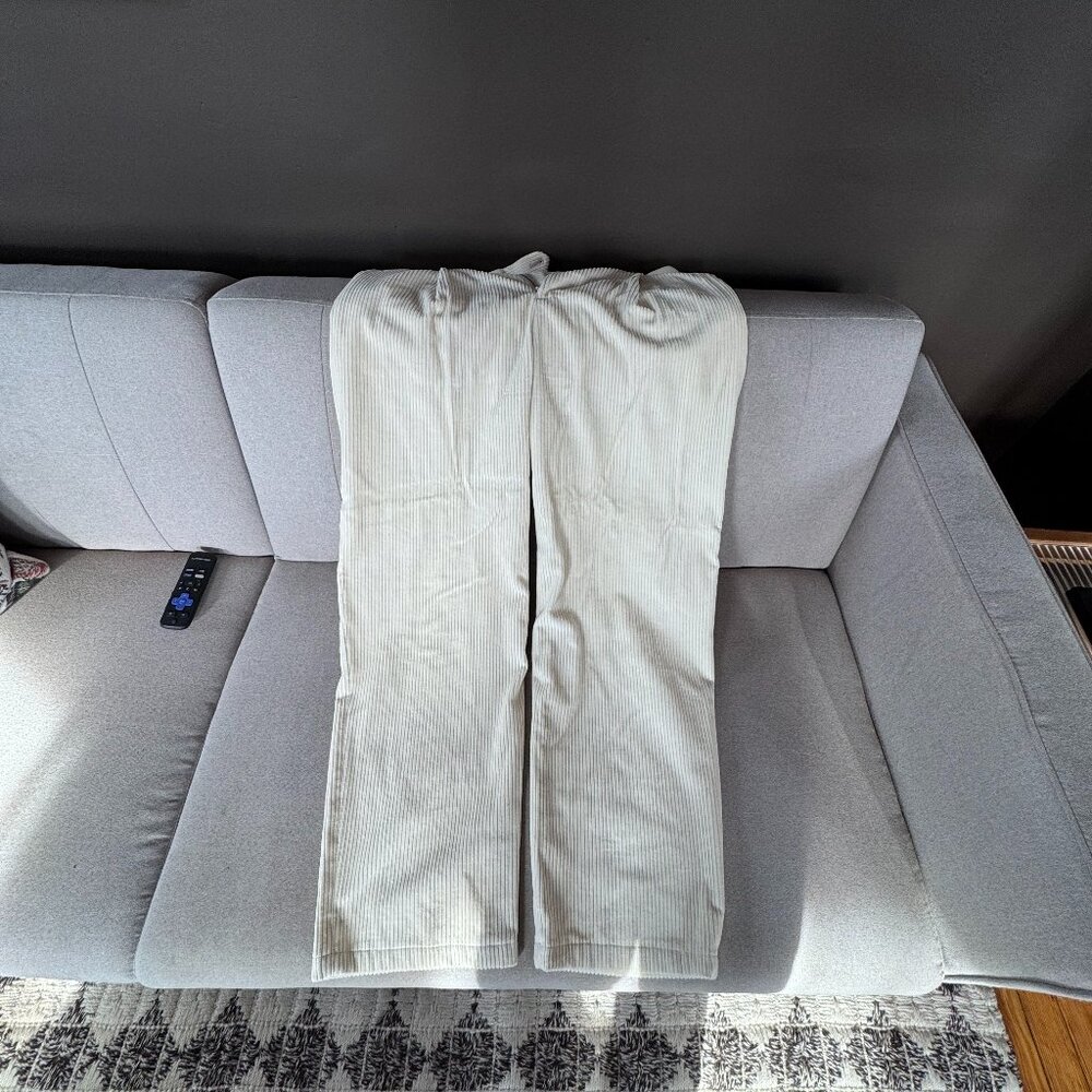 Cream wide leg trousers